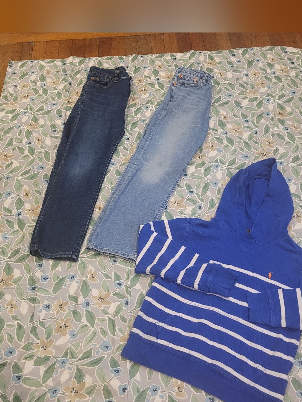 Boys Size 10 10/12 Lot Polo Ralph Lauren 2 Pair Jeans Lightweight Sweater Hoodie
